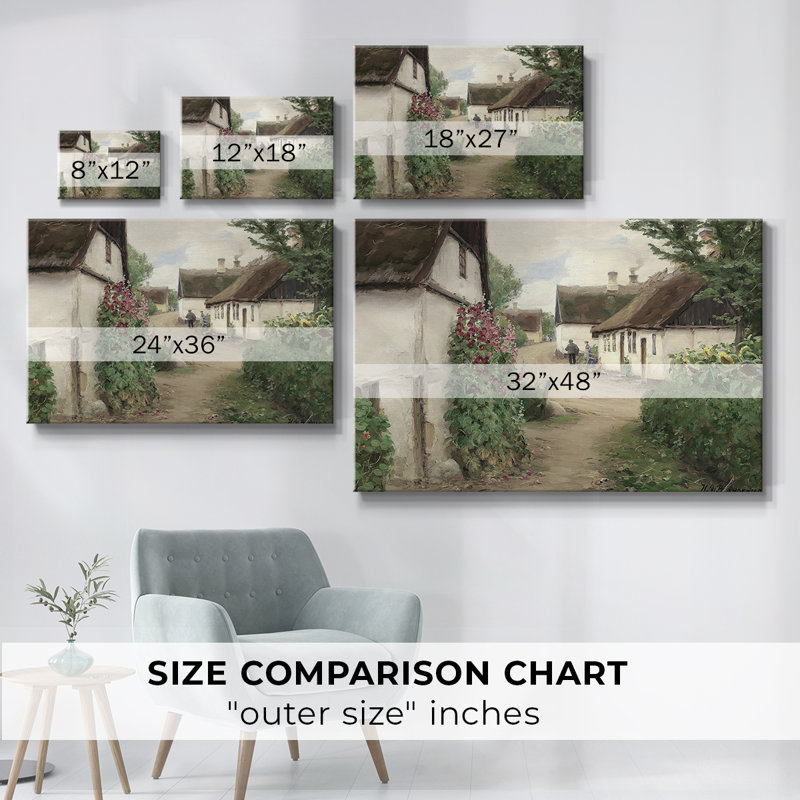 "Vintage Landscape -DLVII" sur toile, Toile tendue, H 9 po x l 13 po x P 1,5 po