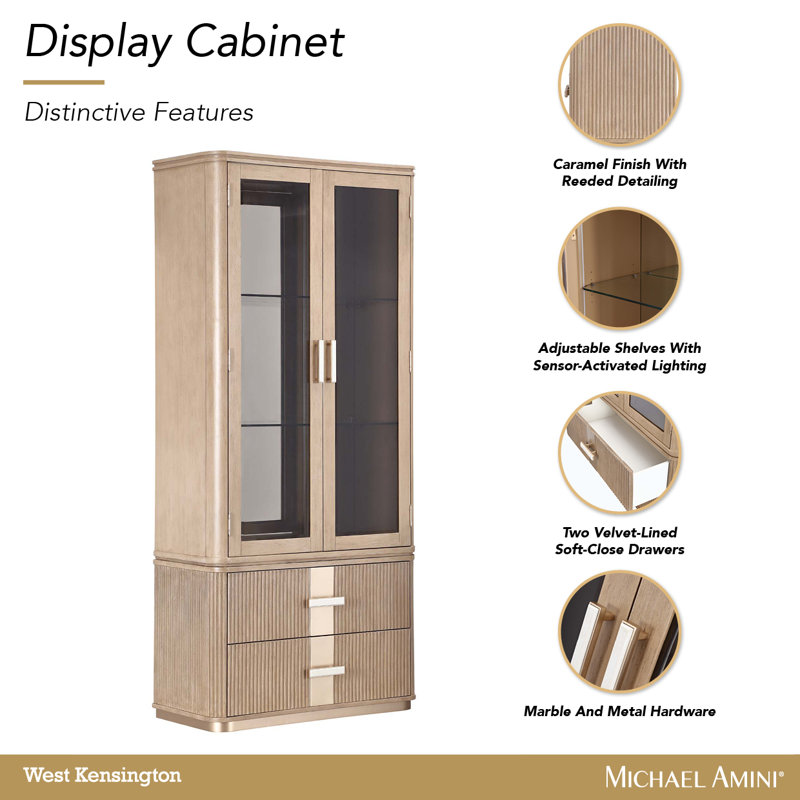 West Kensington Display Cabinet, Tan