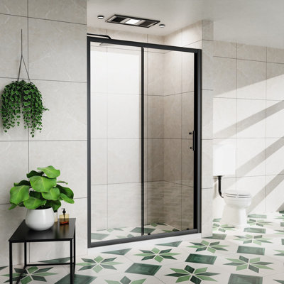 48.In W X 72.In H Single Sliding Framed Shower Door with 1/5 inch Clear Tempered Glass