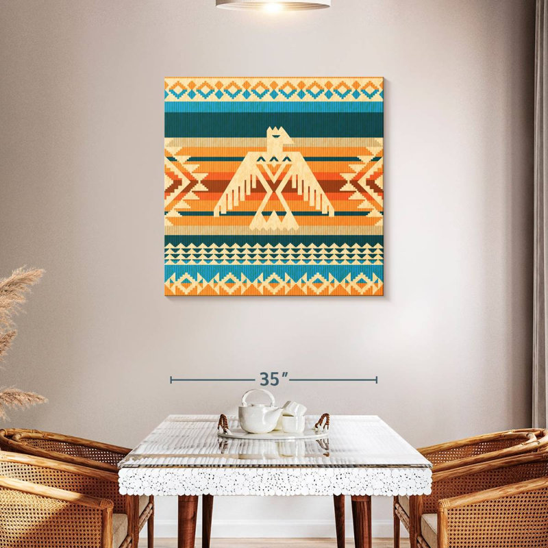 Lelar Navajo Eagle Pattern, 36" H x 36" W