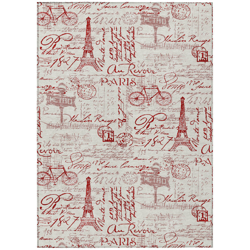 Tapis de fantaisie Husby ACN2209 intérieur / extérieur lavable à la machine, Rectangle 9 pi x 12 pi