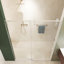 Porte de douche sans cadre, porte de douche coulissante, cabine de douche en verre trempé épais de 5/16 po (8 mm) de qualité supérieure avec barre à serviettes, couche facile à nettoyer à double face, fini nickel brossé avec tampon