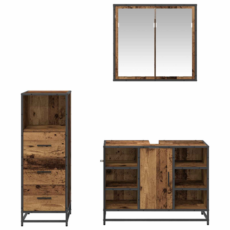 Bathroom Furniture Suite, Dark Wood