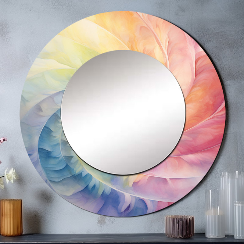 Raimbow Serenade Of Spirals - Abstract Abstract, 36 po x 36 po