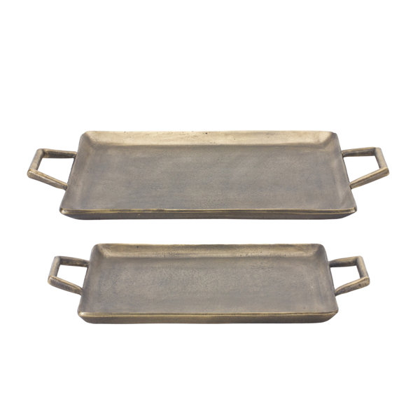 Laurel Foundry Modern Farmhouse Brody Metal Tray - Set of 2 | Wayfair