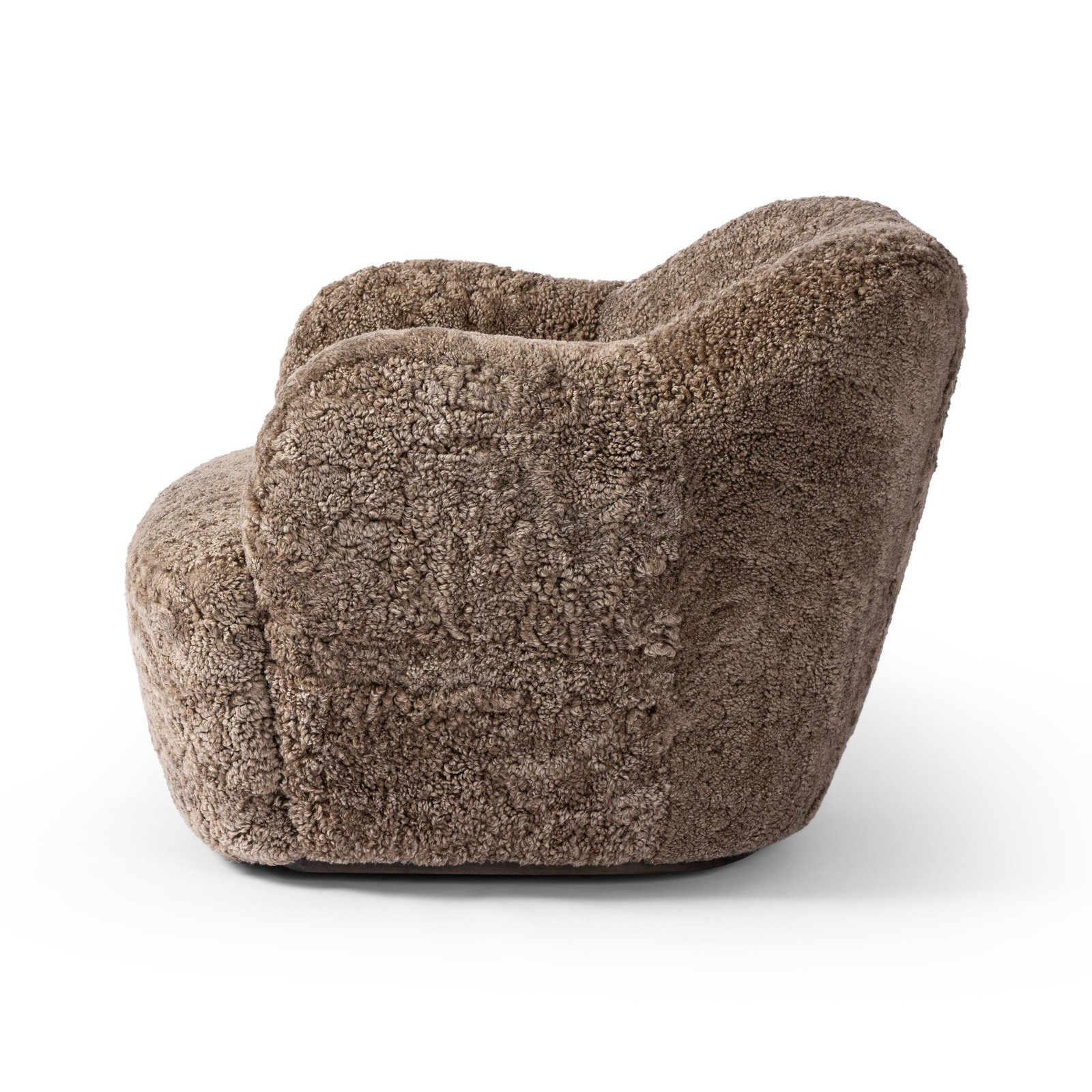 Alaska Swivel Barrel Chair, Taupe Shearling Unshorn Sheepskin