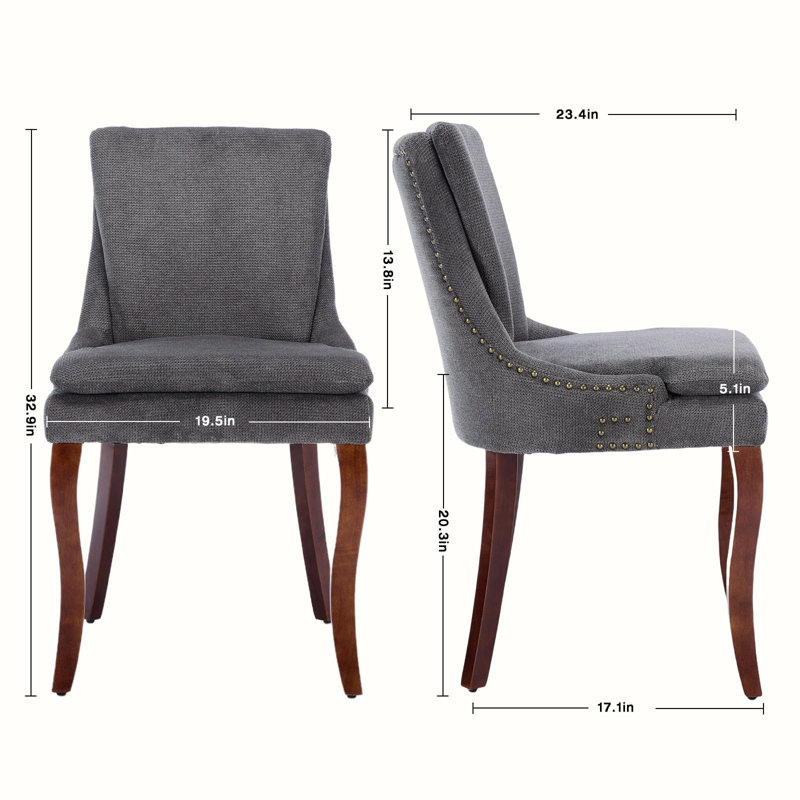 Ensemble de chaises de salle à manger Chenille, Gris