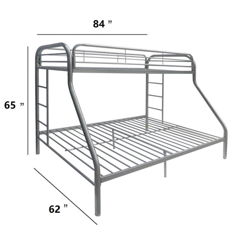 Lit superposé standard en fer Henline par Isabelle & Max ™, Simple TG sur grand, Argent