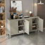 Buffet de salle à manger moderne avec charnières dissimulées et portes en relief pour une solution de rangement durable et polyvalente haut de gamme