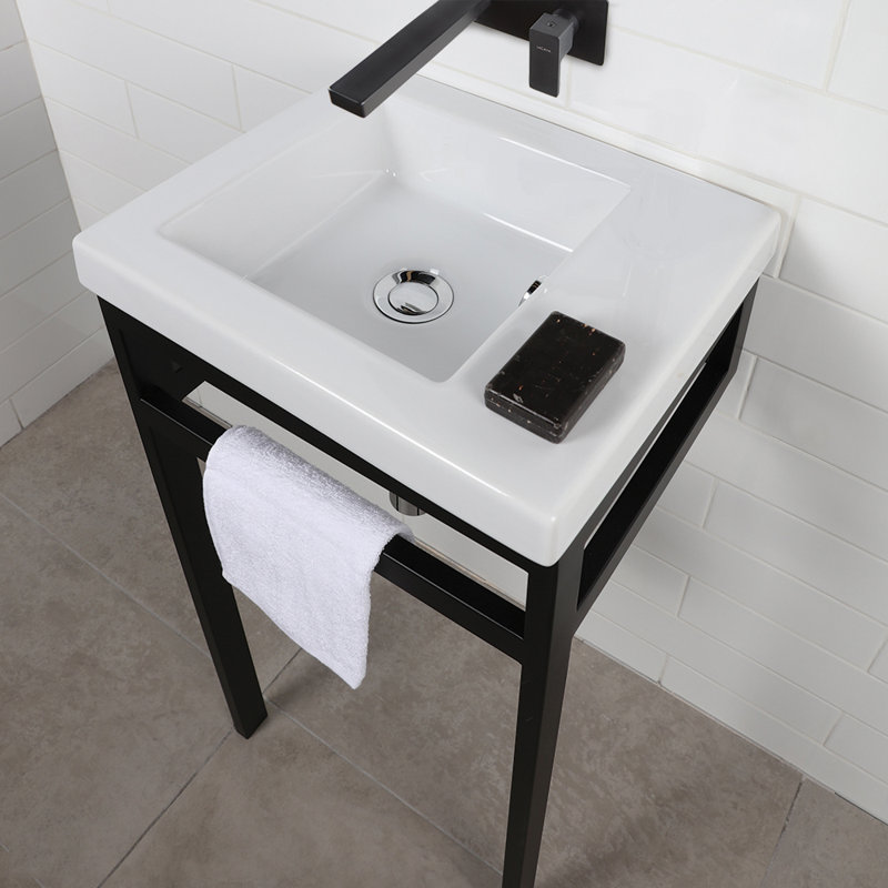 Dimini 16'' L Bathroom Sink, Wall Mounted Faucet