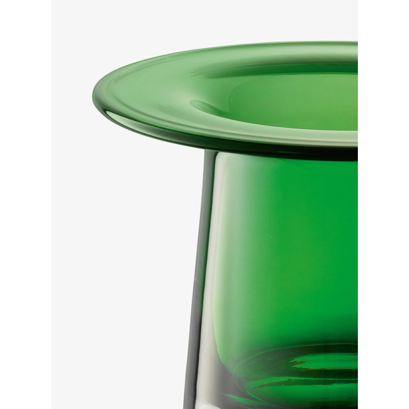 Victoria Glass Candle Holder, 5.25" H x 8.25" W x 8.25" D, Fern Green