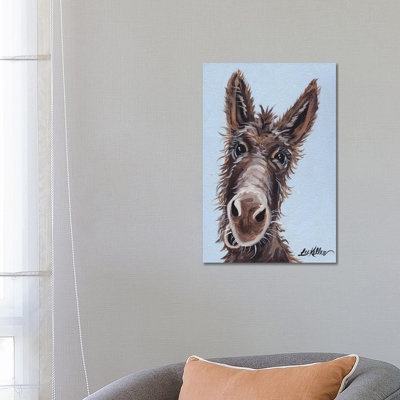 Rufus The Donkey by Hippie Hound Studios - Wrapped Canvas Print