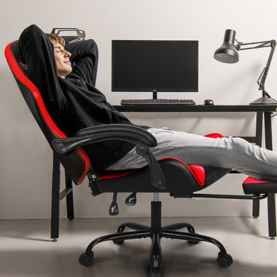 Fauteuil de jeu et de course inclinable et réglable en similicuir N-Gen
