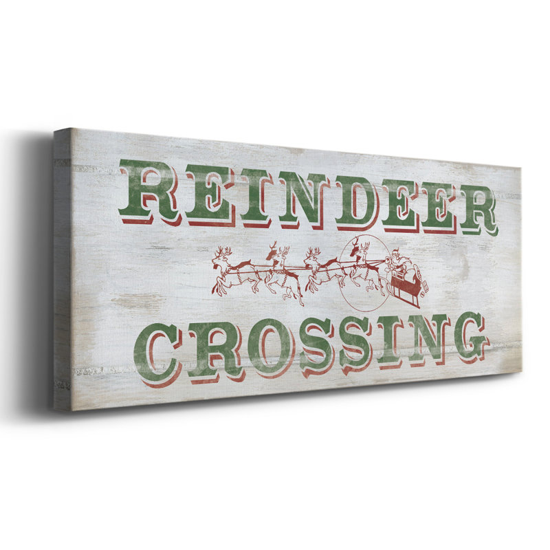 «Reindeer Crossing On Canvas», art textuel, H 24 po x l 60 po x P 1,5 po
