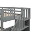Lit superposé simple avec lit gigogne simple, rangement gris et organisé, garde-corps, unité de chambre à coucher-1288954151