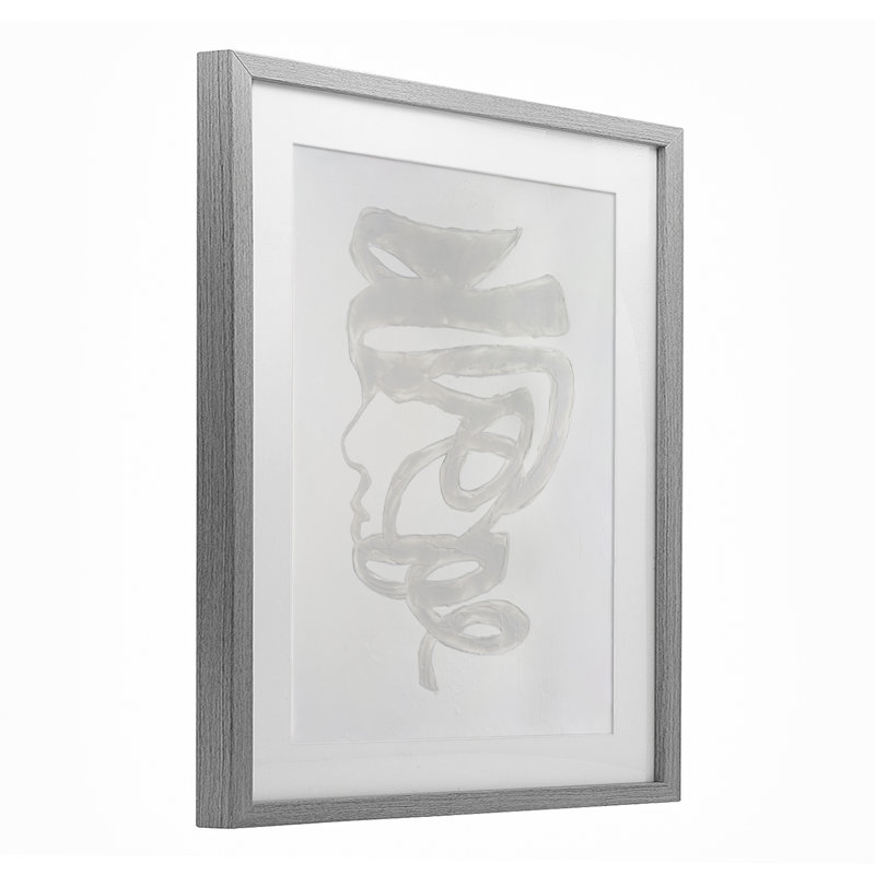 Portrait, impression monochrome encadrée sous verre, par Vanna Lam, H 16 po x l 13 po, Cadre de ferme gris