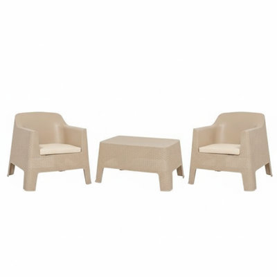 Bali 3 Piece Conversation Set in Taupe