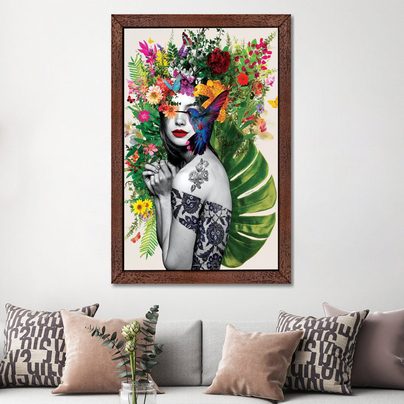 Chelsea Flowers by Ana Paula Hoppe - Print on Canvas, 152.5 cm H x 101.5 cm W, Brown Framed
