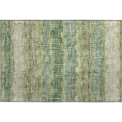 Premium Machine Washable Prisco Green Rug