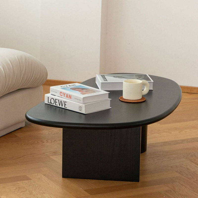 Table basse rétro en bois manufacturé noir