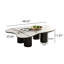 Table basse de 48 po en forme de nuage, table basse irrégulière à plateau fritté en forme de pierre avec 4 pieds cylindriques en métal, table centrale asymétrique moderne pour le salon