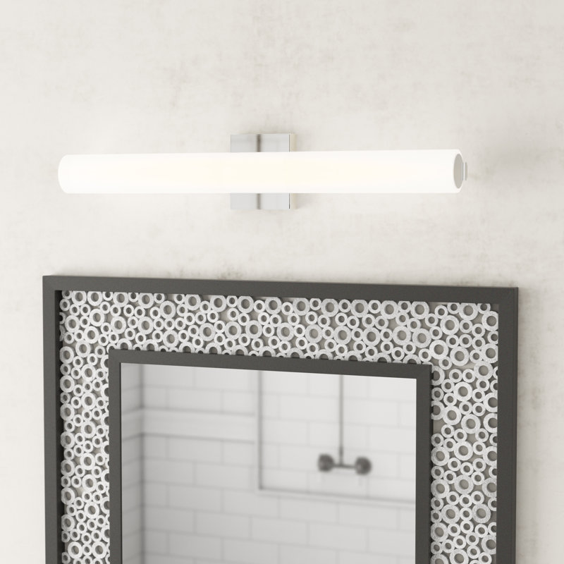 Éclairage pour meuble-lavabo à DEL mince Tubo - 24 po, Nickel satiné, Plat
