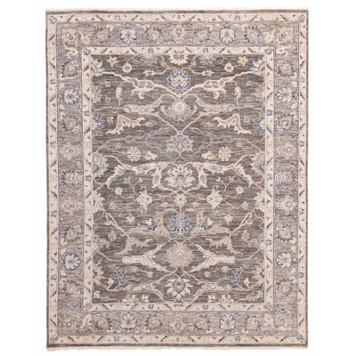 Modern Oushak Charcoal Rug 7'10" x 10'1"