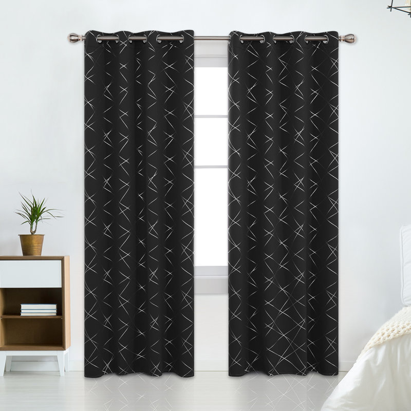Room Darkening Curtain Pair, 52" W x 95" L, Orange Flame