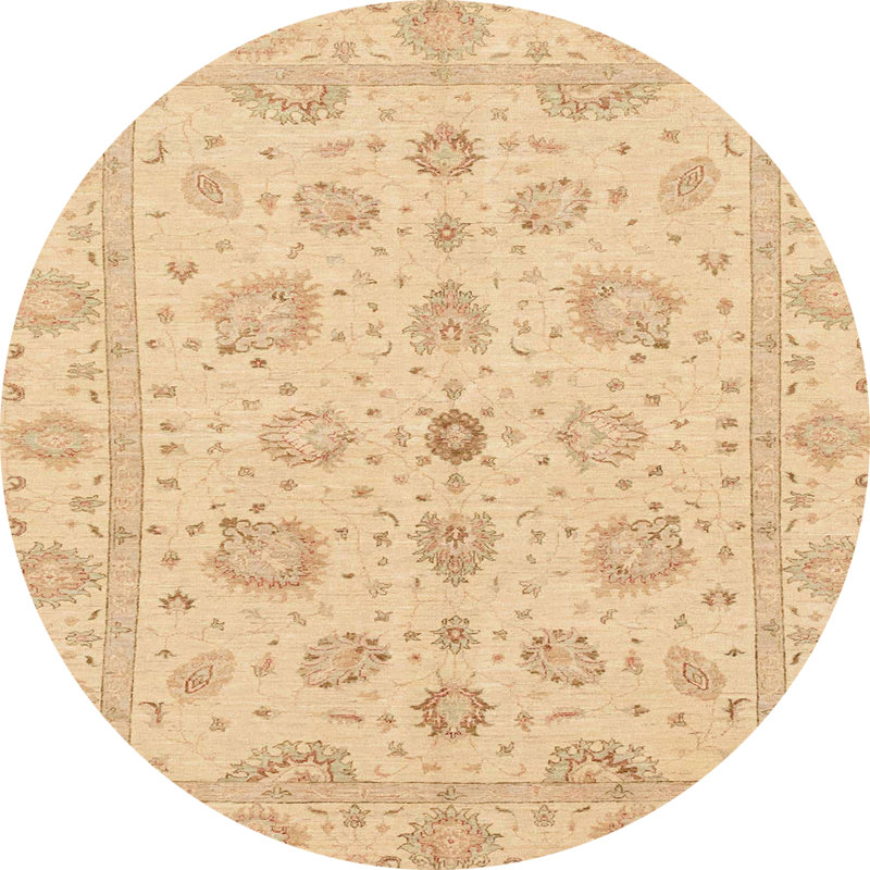 Tapis décoratif multicolore à motif abstrait, Rond 4 pi
