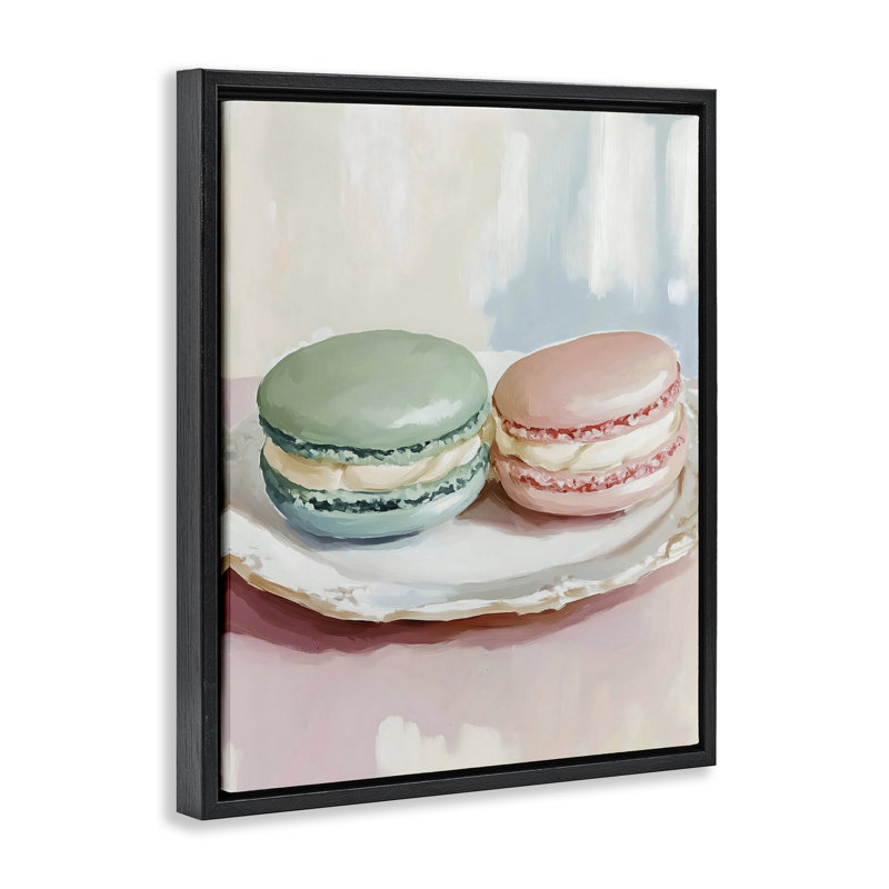 Macarons pastel sur cadre flottant, par The Prints Vibe, 21 x 17, Cadre flottant noir de jais