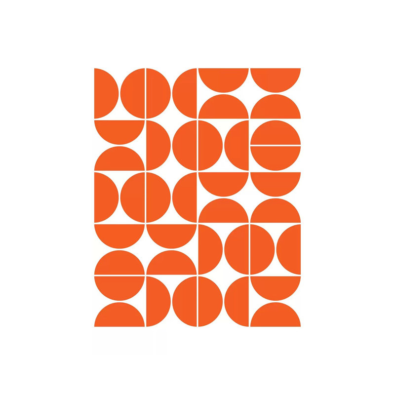 «Mid Century Modern Geometric IV Orange», impression sur toile tendue, H 12 po x l 8 po x P 0,75 po