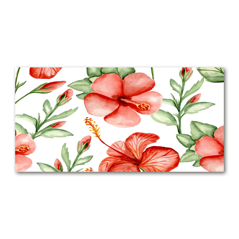 Tropical Flowers - Wrapped Canvas Print, 140cm H x 70cm W