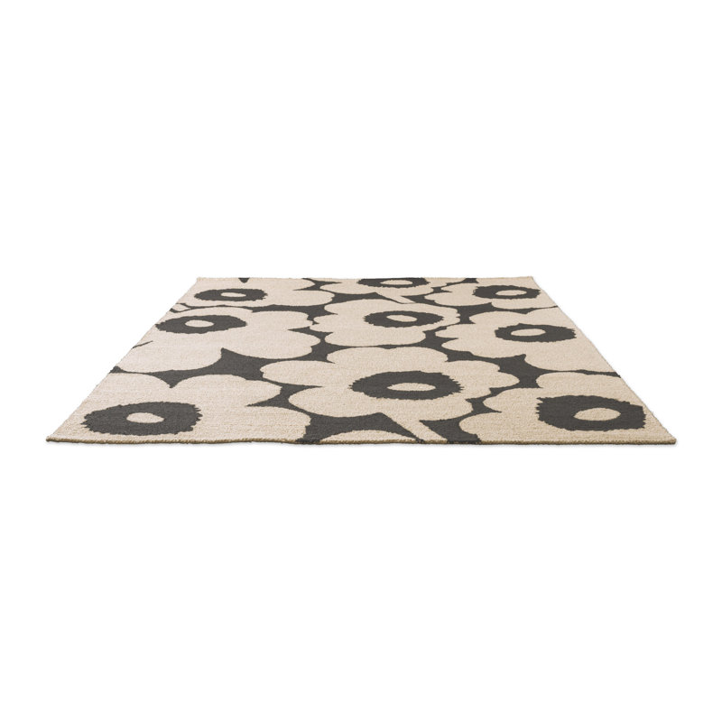 Unikko Honey | 132406, White/Charchoal, Rectangle 5'7" x 7'10"