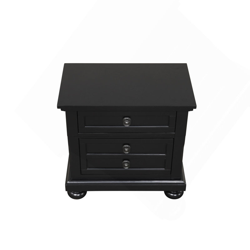 Table de chevet, noir, Noir