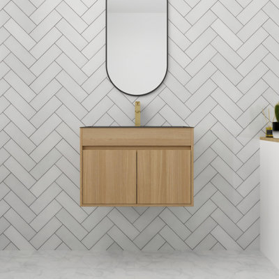Meuble-lavabo avec lavabo en acier inoxydable de 28 po et 2 portes à fermeture douce