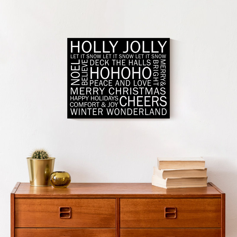 «Christmas Sayings», impression sur toile tendue, Noir, H 11 po x l 14 po x P 1,25 po