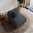 Milbrey Upholstered Gray Corduroy Armless Accent Chair with Pillow Back and Solid Wood Legs-574672833-595439994