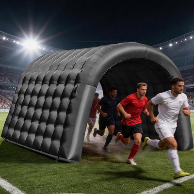 Tente gonflable pour tunnel d'événement avec soufflerie d'air interne, tunnel d'entrée pour sports et exposition (noir, 10 x 10 x 9 pi)