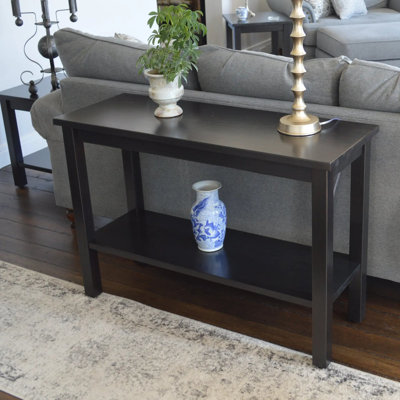 Versaloft Solid Wood Amish Console Table With Shelf Canary Yellow Paint - Perfect For Hallways, Behind Living Room Couches, And More