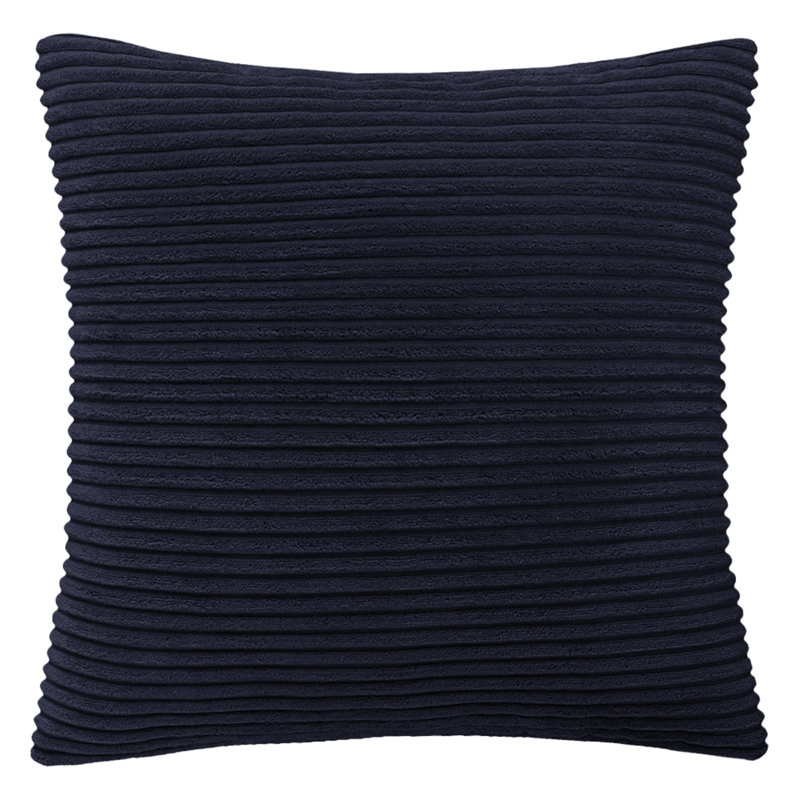Aspire Homeware Striped Square Velvet Cushion Cover, Navy, Pack of 4