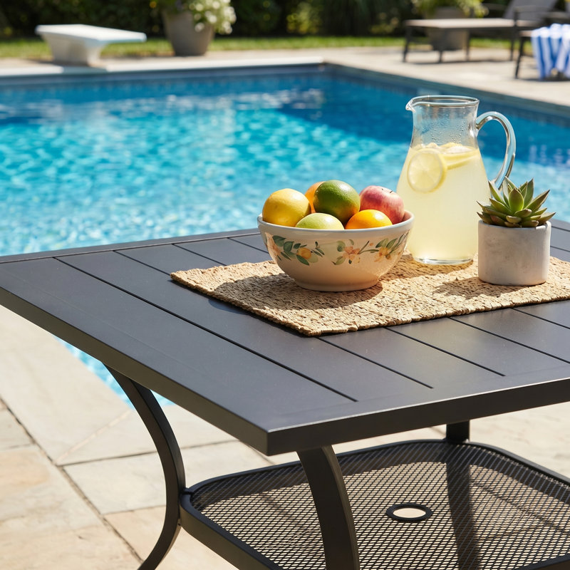 Granborough Outdoor 4 Person Square Patio  Dining Set With Cushioned PE Rattan Chairs, Beige/Brown/Black