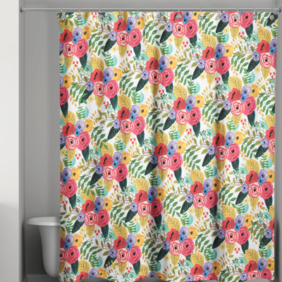 Rideau de douche simple floral Anglers Park