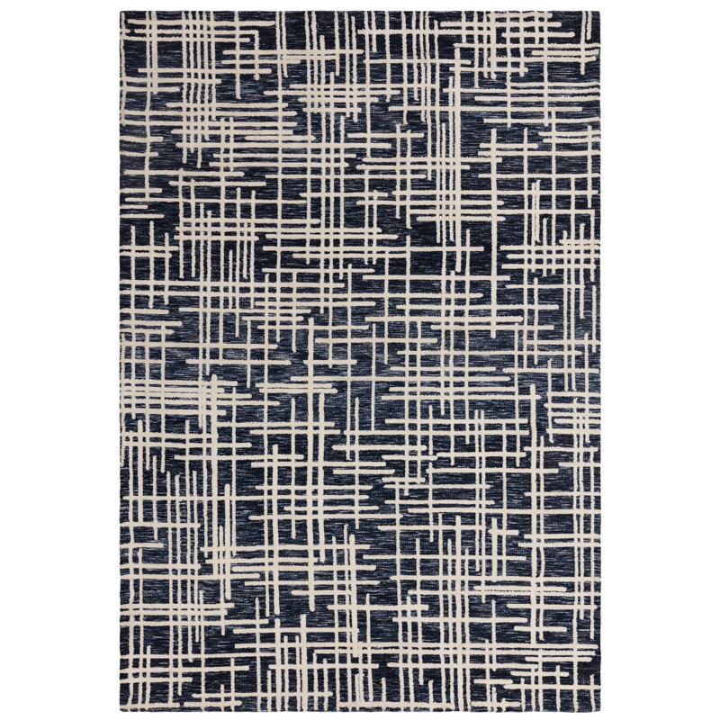 Clemones Blueprint Blue Area Rug, Rectangle 120 x 170 cm