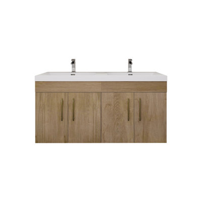 Boyu 47.1 " W Wall Mounted Wall Mounted 1 Single Double Vanity Bathroom Vanity With Acrylic Top