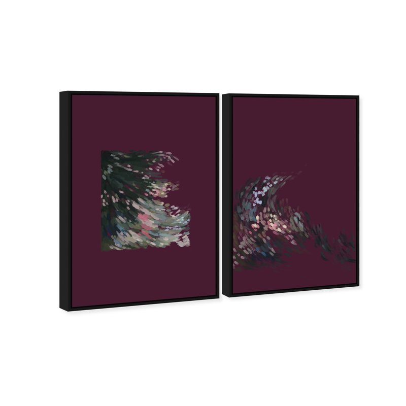 Delicate Spring Set Abstract Canvas Print by Oliver Gal, Black Frame, 10 x 15, 11"H x 16"W, Black Floater Frame