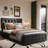 Bed Frame With Headboard And 4 Storage Drawers, Platform Bed Frame Square Stitched Button Tufted-1669489740-1669489732