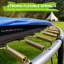Trampoline d'extérieur 10 pi avec enceinte - structure en fer robuste, capacité de 450 lb, poteaux de sécurité courbés et pieds en forme de U pour la cour-130524638