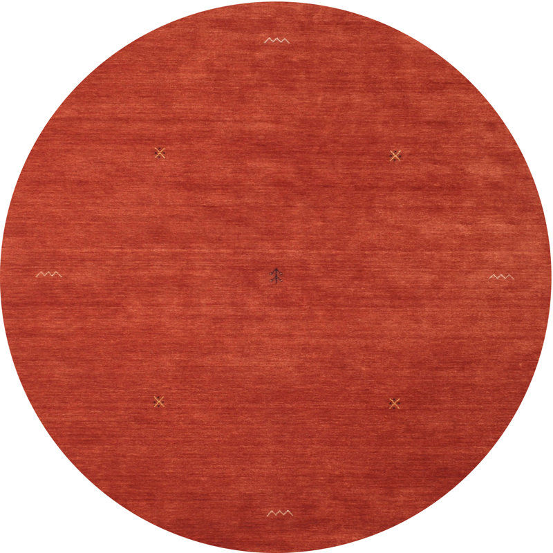 Tapis de zone rouge contemporaine, Rond 8 pi
