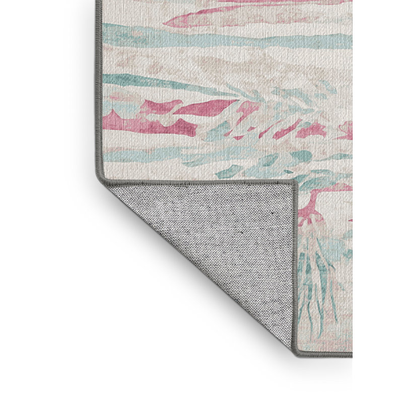 Machine Washable Gray Area Rug, Rectangle 2' x 3'