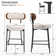 Counter Height Bar Stools, 28'' Bar Stools , Boucle Counter Stools With Back, Boucle Bar Stools For Kitchen Island, Dining Room(Set of 6)